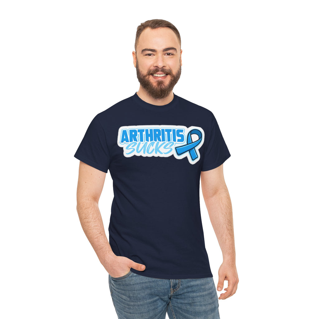 Arthritis Sucks T-Shirt with Awareness Ribbon — Arthritis Support Tee