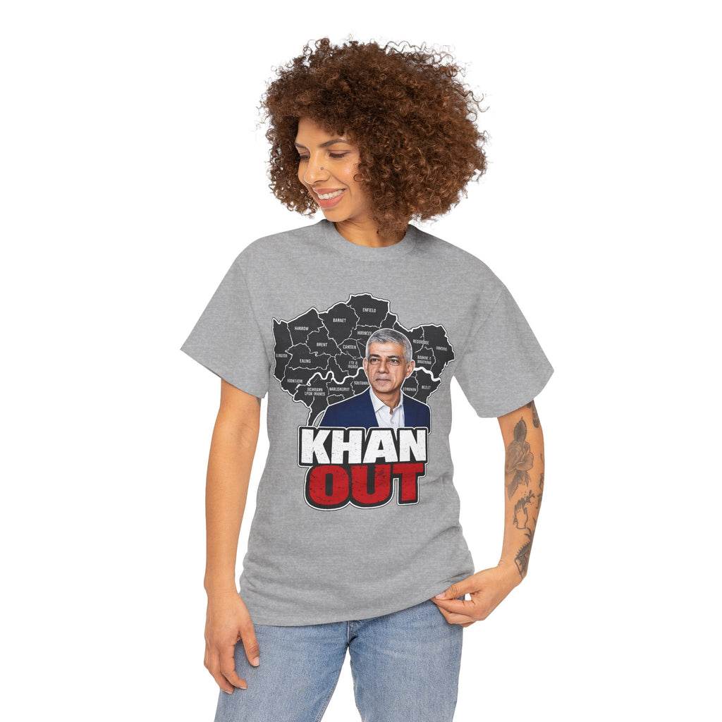 Sadiq Khan Out" Political Protest Tee with Sadiq Khan Graphic T-Shirt