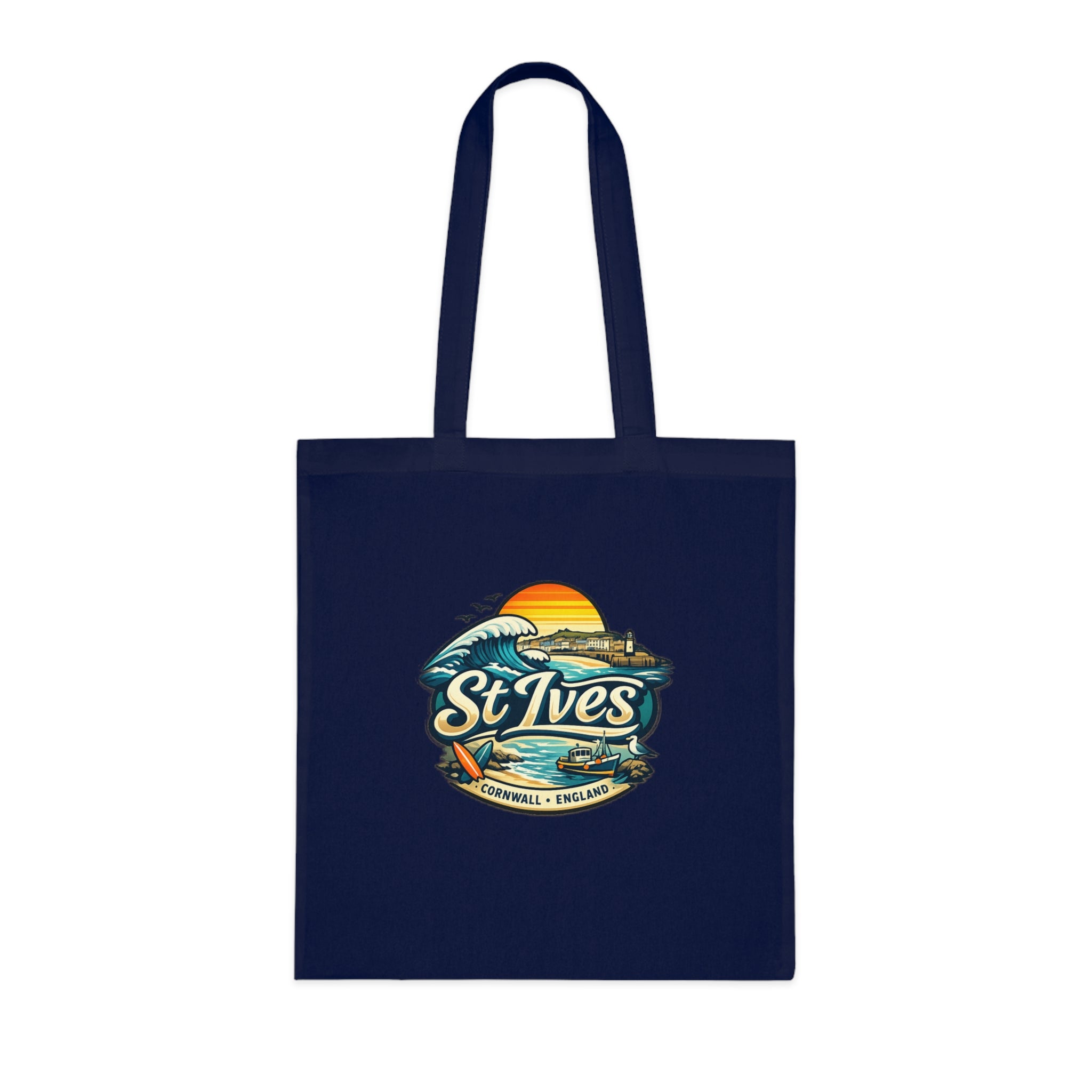 St Ives Beach Tote — Cornwall Surf Sunset Cotton Tote Bag