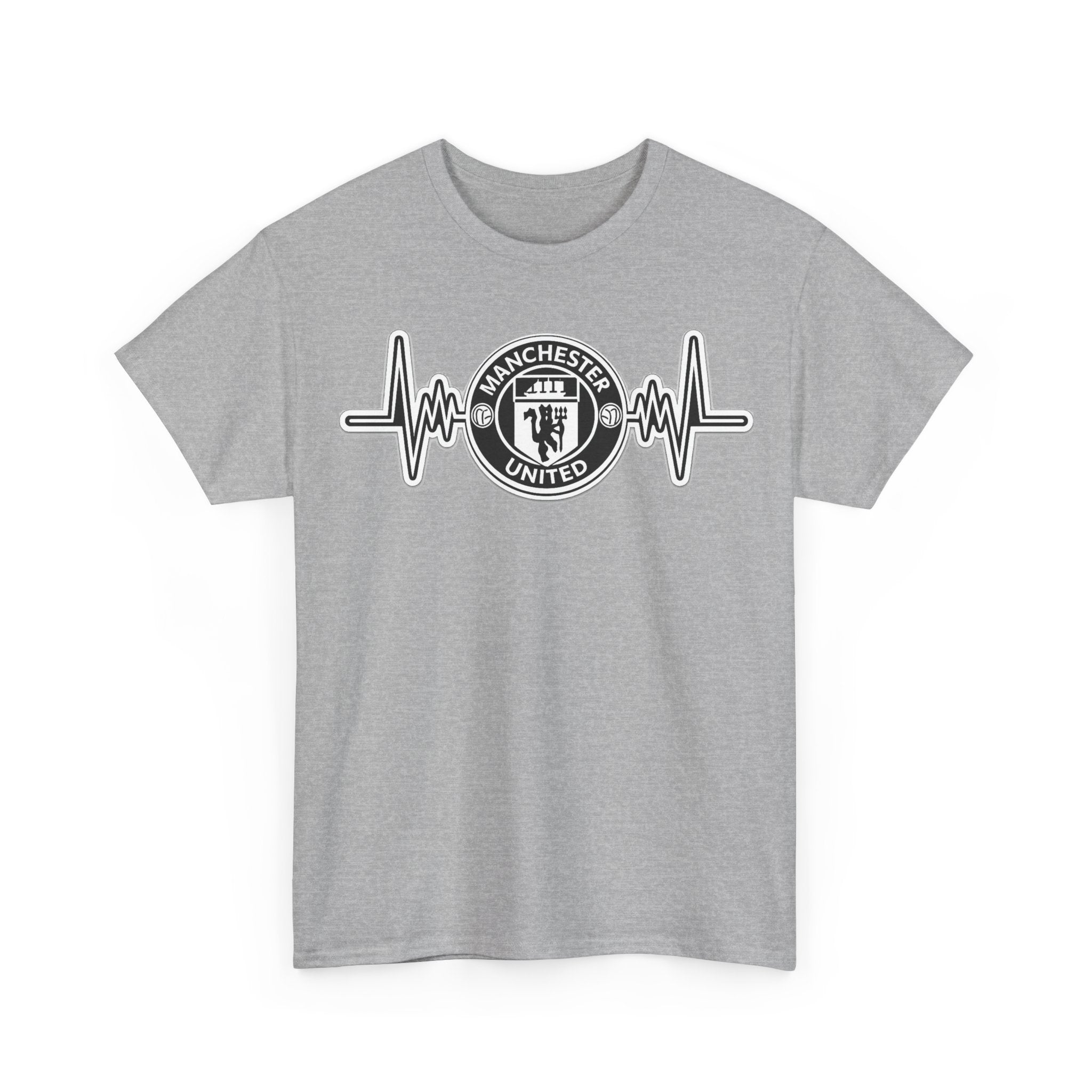 Manchester United Inspired Heartbeat T‑Shirt — Football Fan Pulse Tee