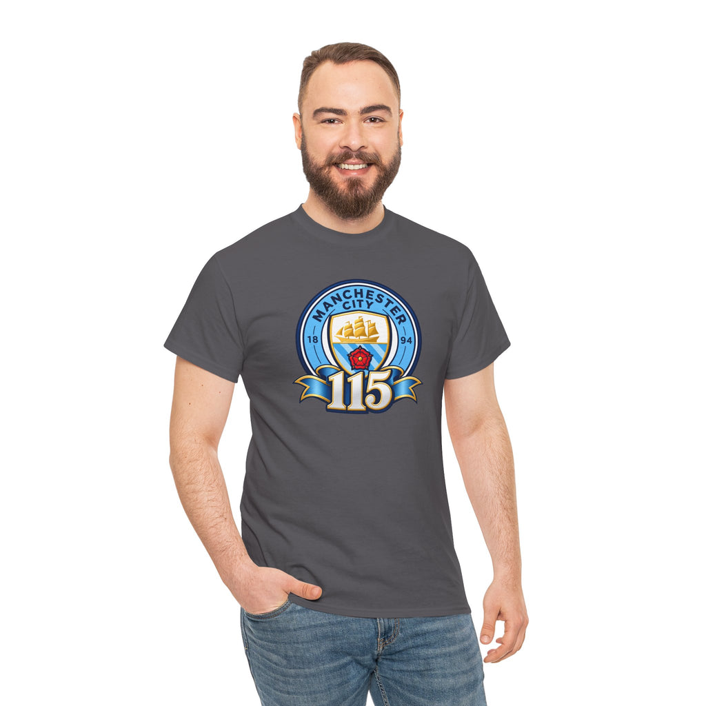 Manchester City 115th Crest Inspired Cotton T-Shirt