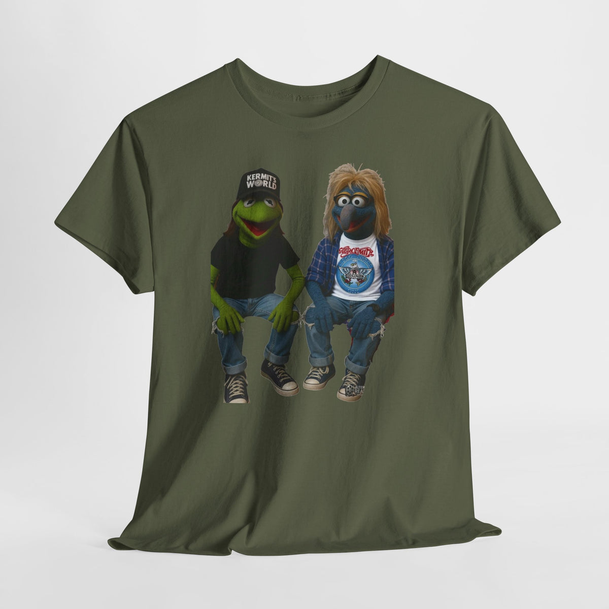 Kermit & Gonzo Waynes World Inspired Character Graphic T-Shirt