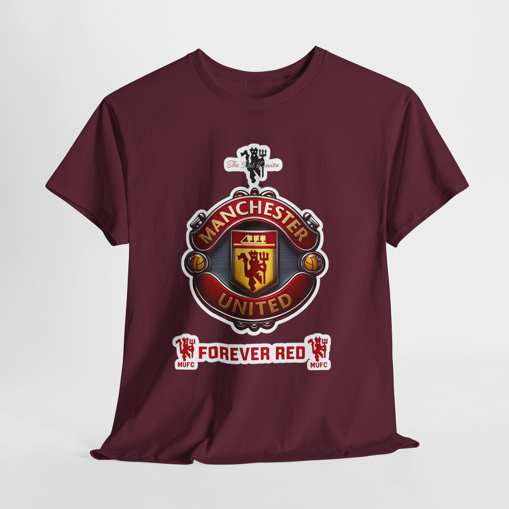 Manchester United Inspired Football Crest Tee — "Forever Red" Supporter Shirt