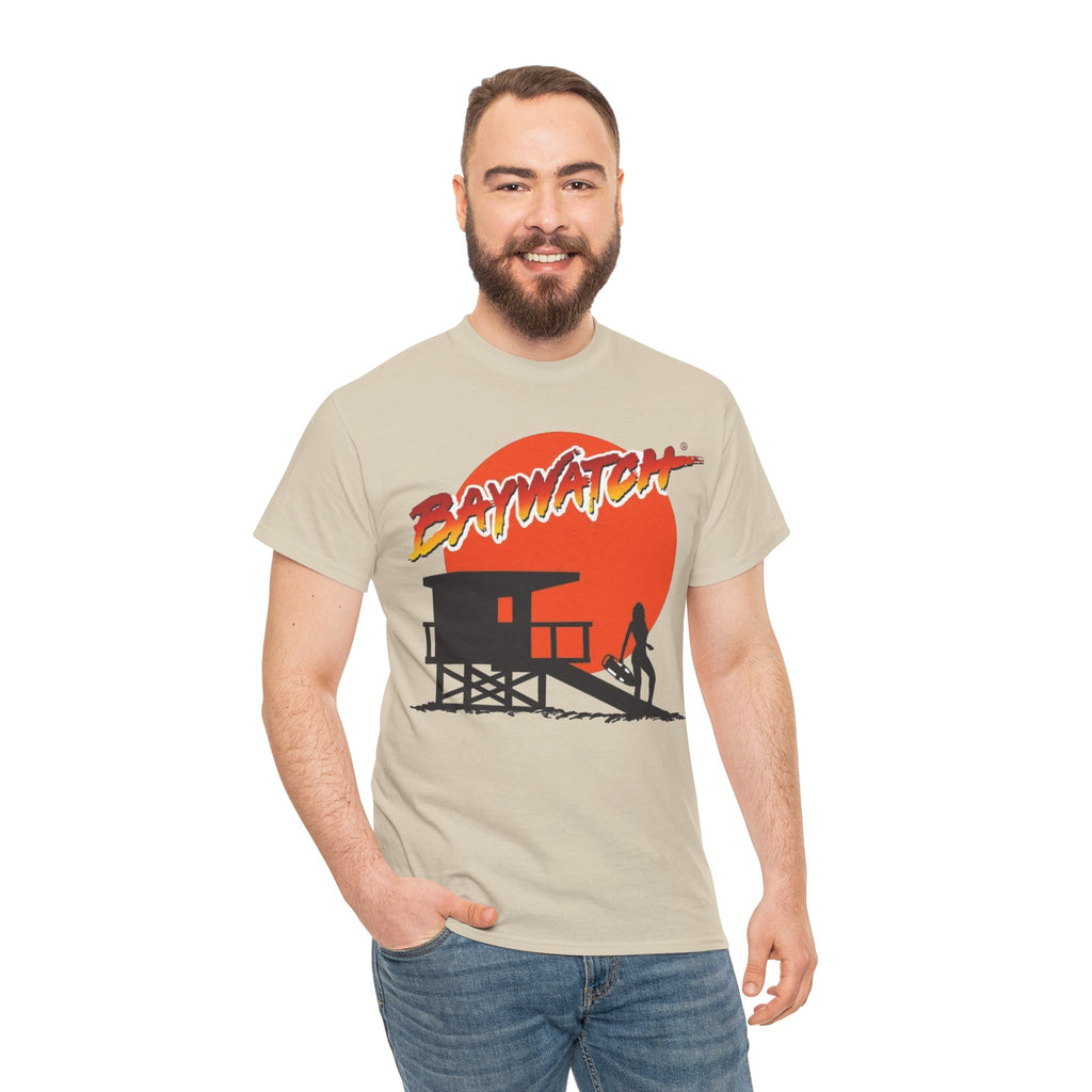 Baywatch Lifeguard Sunset Cotton T-Shirt