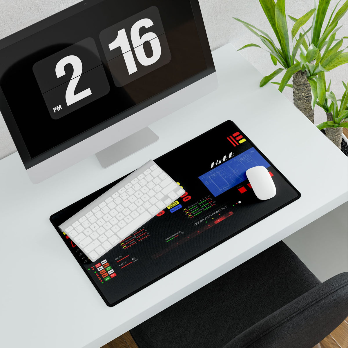 Knight Rider Kitt Dashboard Futuristic Control Panel Desk Mat – Retro HUD Gaming/Workstation Pad