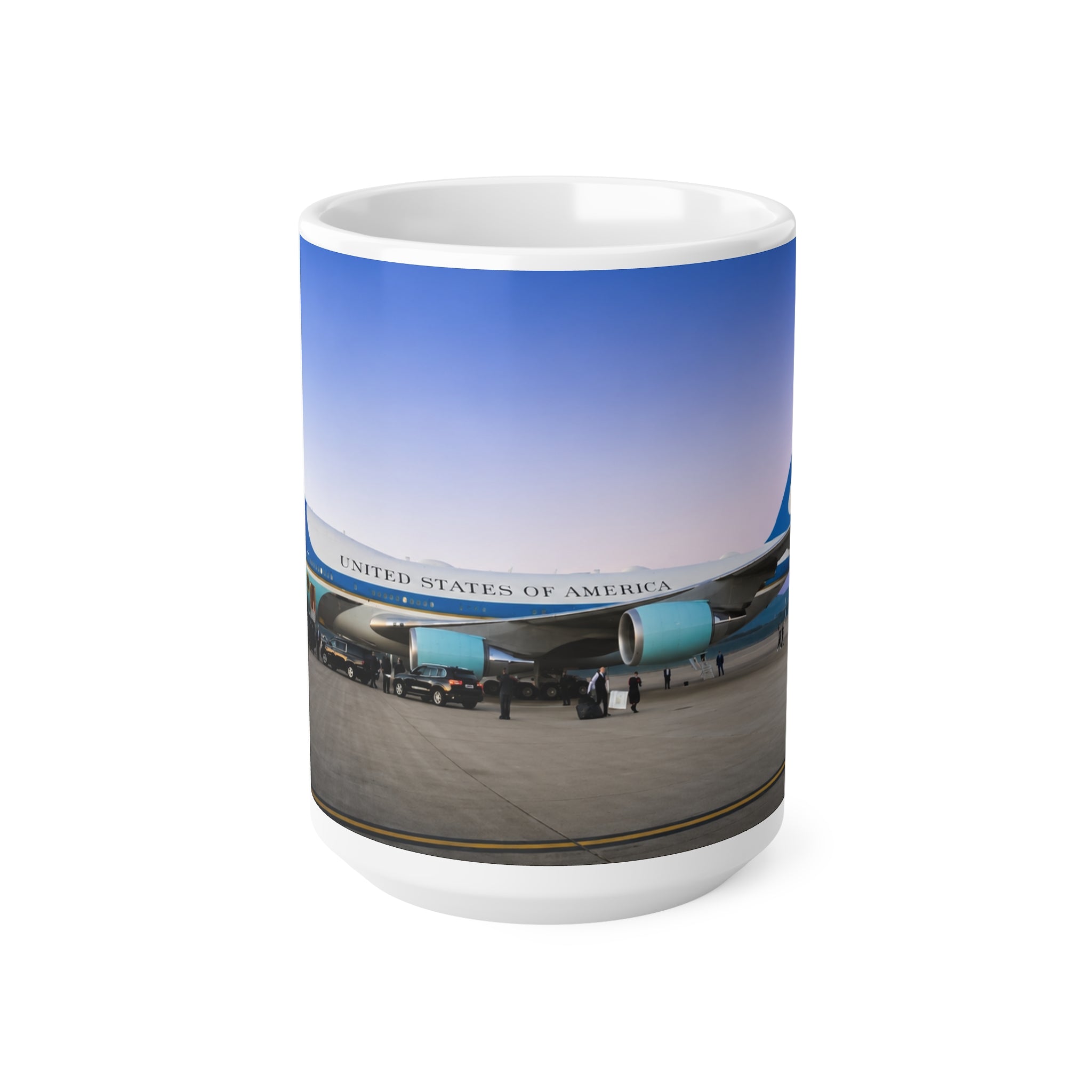 Air Force One Ceramic Coffee Mug — Presidential Plane Photo Coffee Cup (11oz, 15oz)