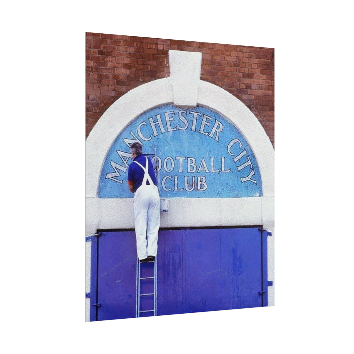 Manchester City Vintage Maine Road Stadium Poster — Rolled Football Wall Art