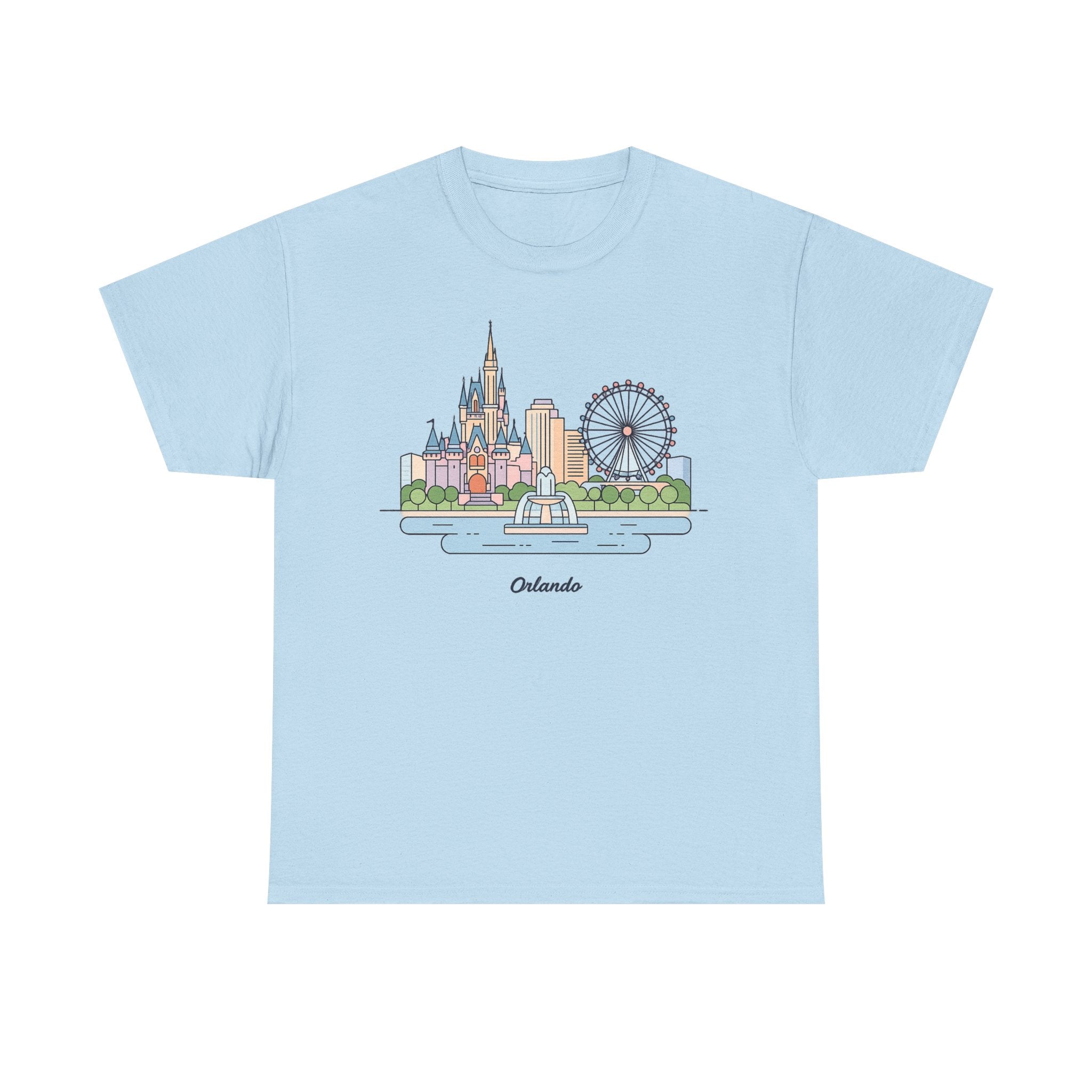 Orlando Skyline T-Shirt — Cute Cityscape Graphic Tee with 'Orlando' Text