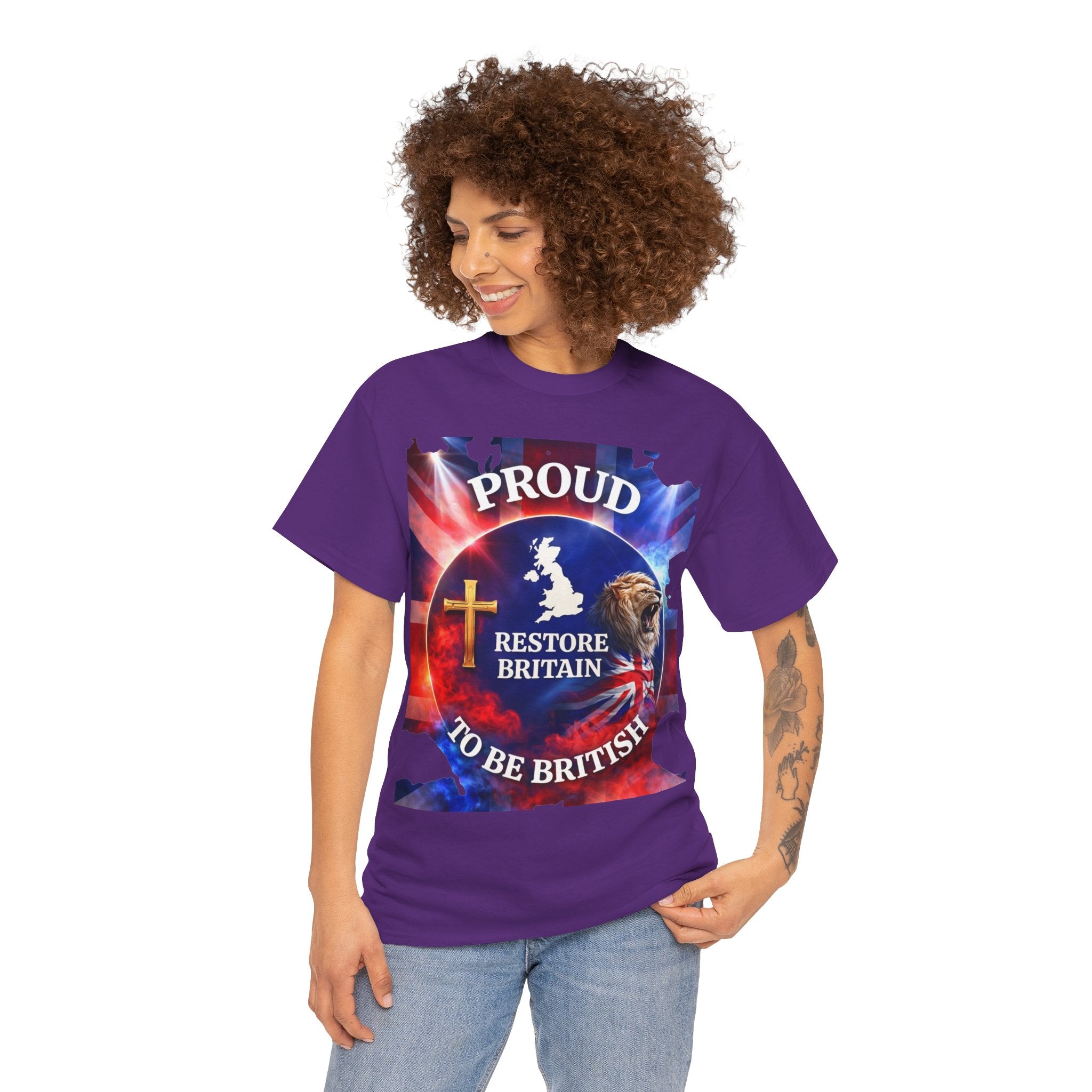 Proud to Be British Restore Britain Cotton T‑Shirt