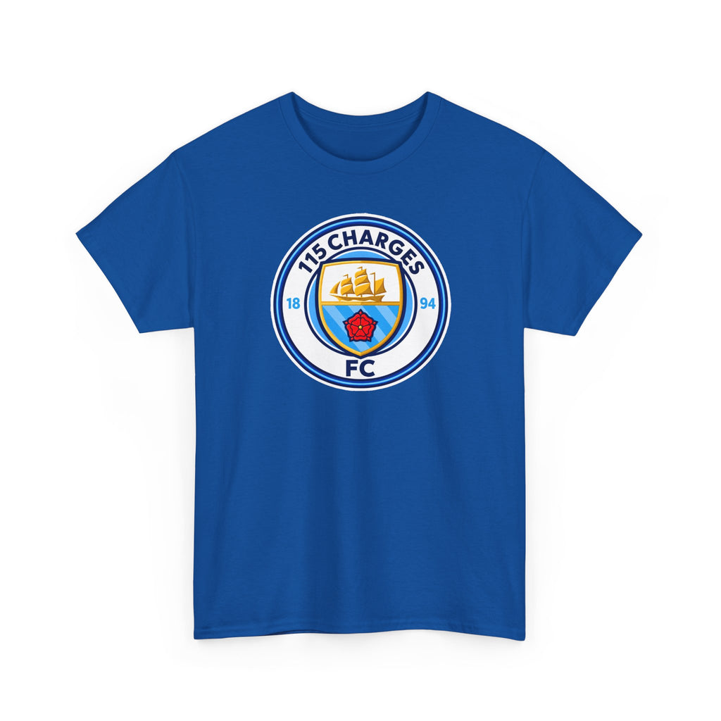 115 Charges FC Crest Cotton Tee — Vintage Blue Club Logo T-Shirt