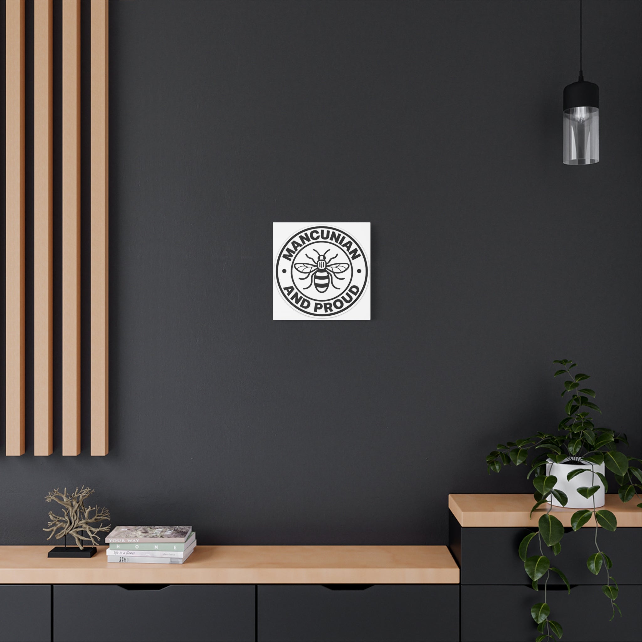 Matte Canvas: "Mancunian And Proud" Manchester Bee Wall Art