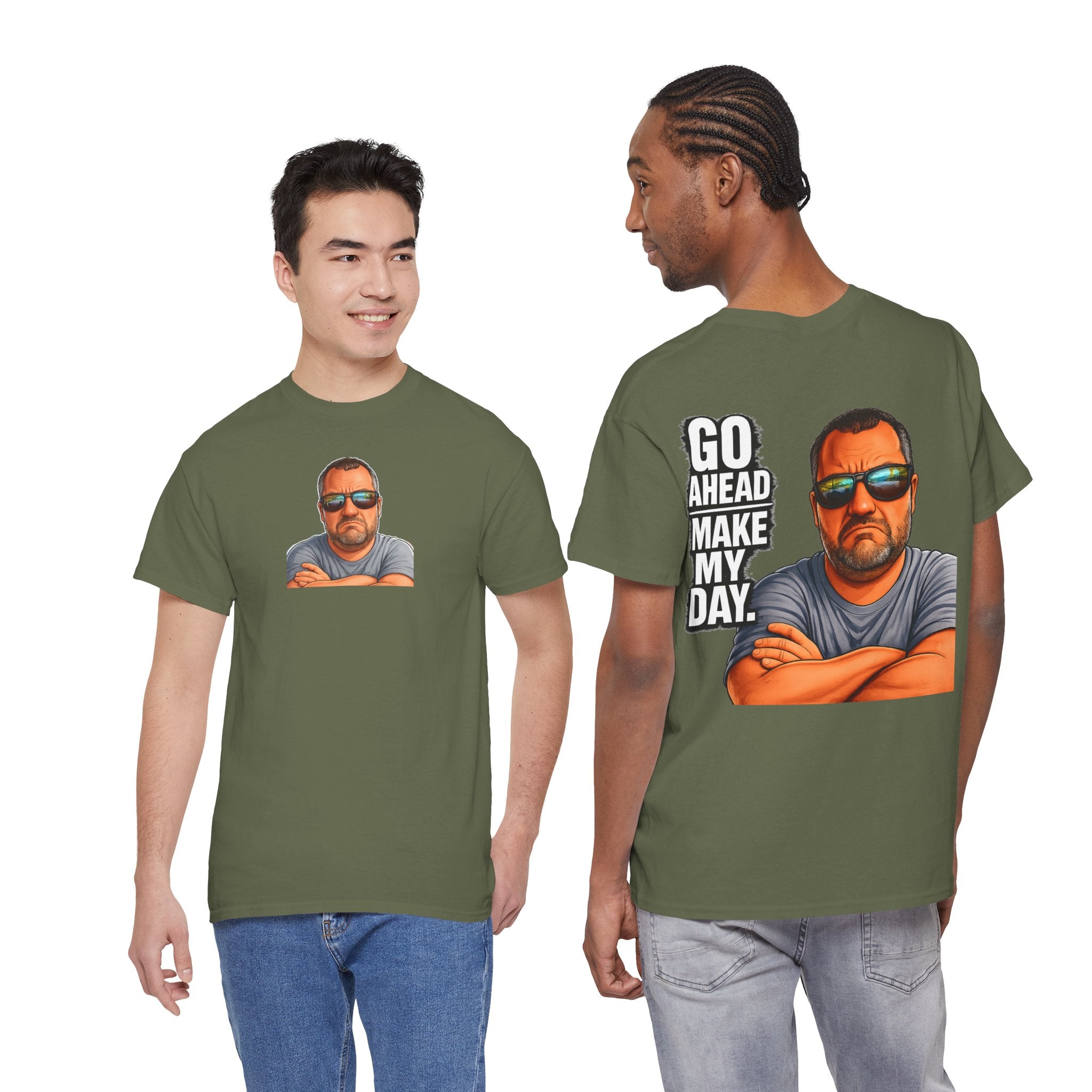 Go Ahead Make My Day T-Shirt — Sunglasses Guy Graphic Tee