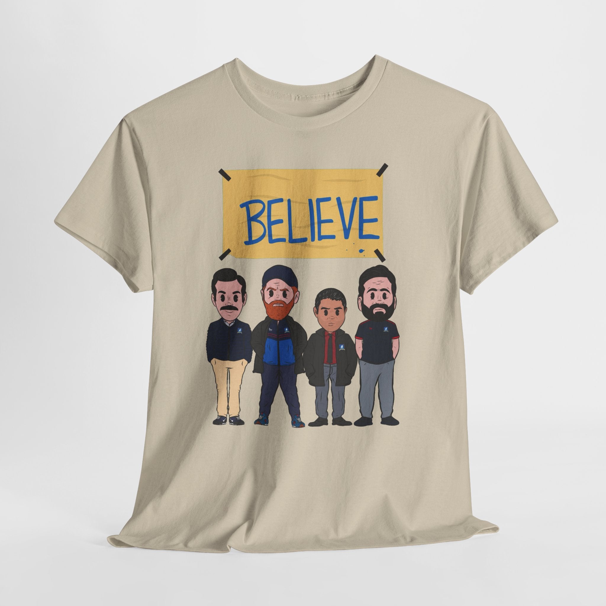 Ted Lasso Inspired Believe Cartoon Band Cotton T-Shirt