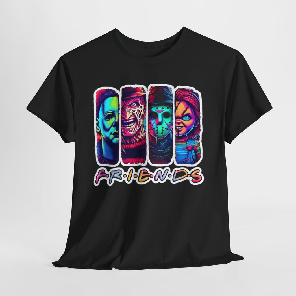Halloween Horror Icons "Friends" T-Shirt — Neon Retro Slasher Tee