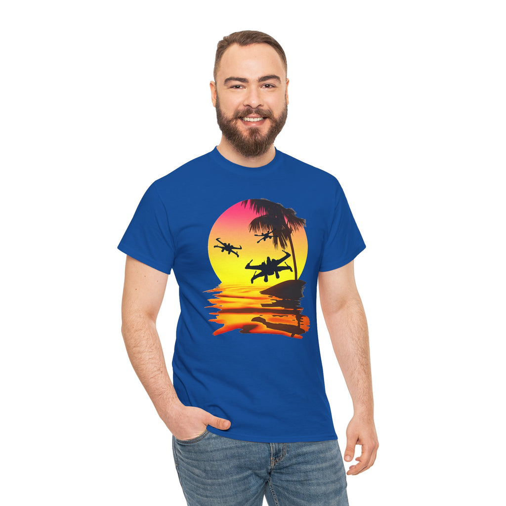 Star Wars X-Ring Sunset Beach Plane T-Shirt