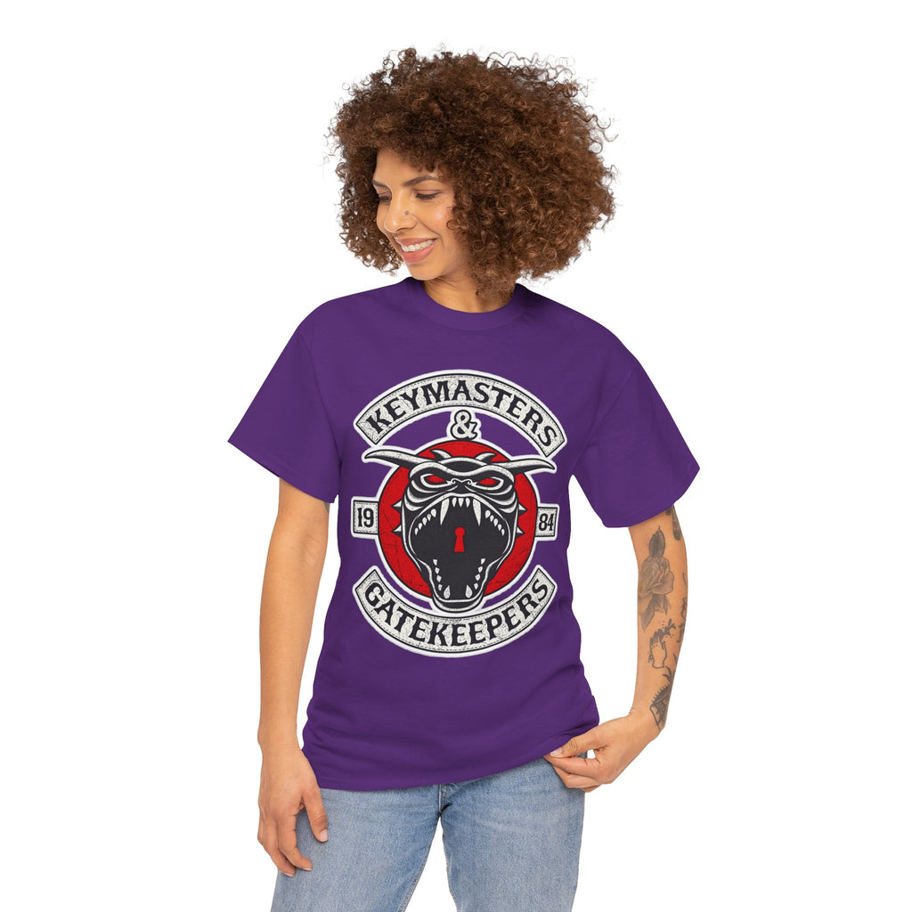 Keymasters & Gatekeepers Tee — Retro Demon Key Emblem Shirt (Since 1984)