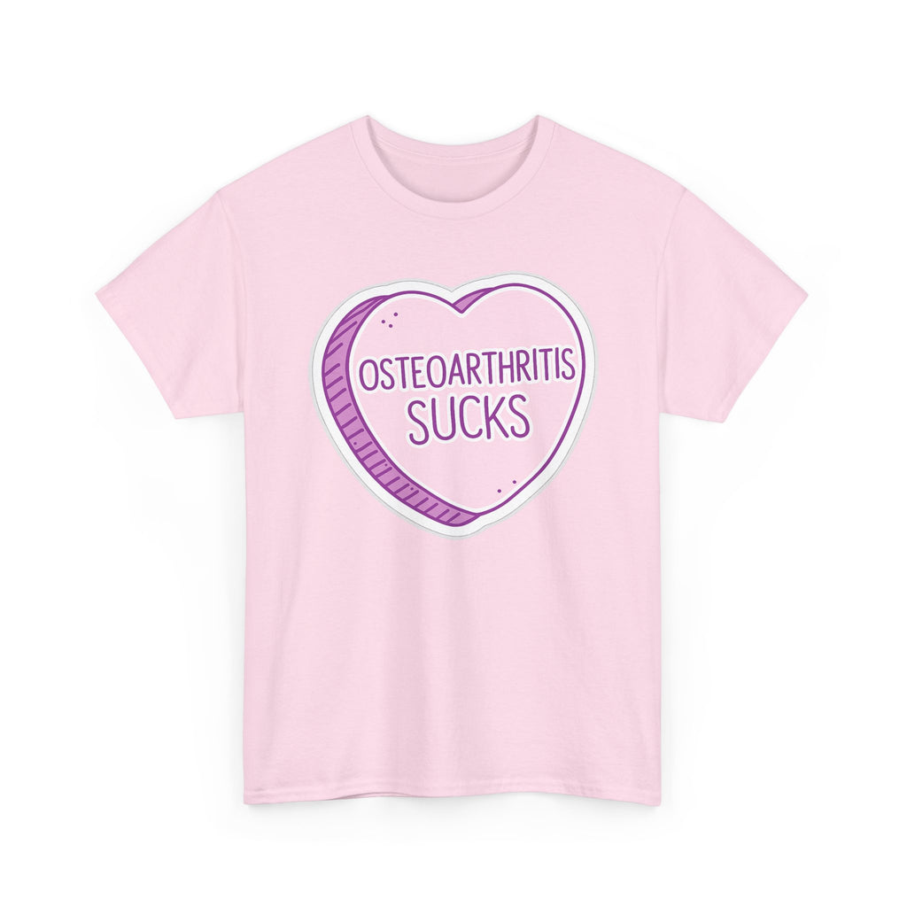 Osteoarthritis Sucks T-Shirt — Pink Heart Awareness Tee