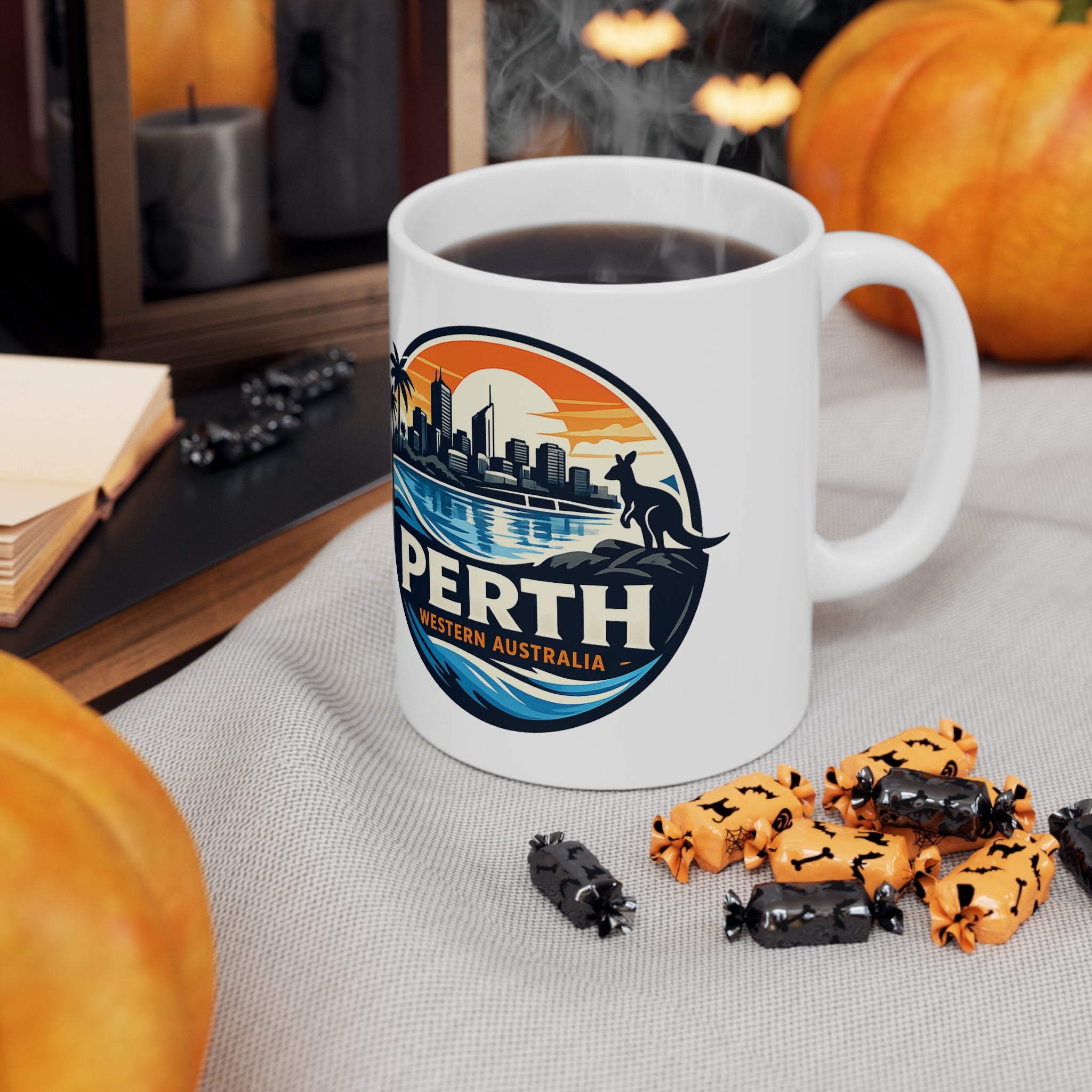 Perth Skyline Ceramic Mug — Western Australia Souvenir Coffee Cup (11oz & 15oz)