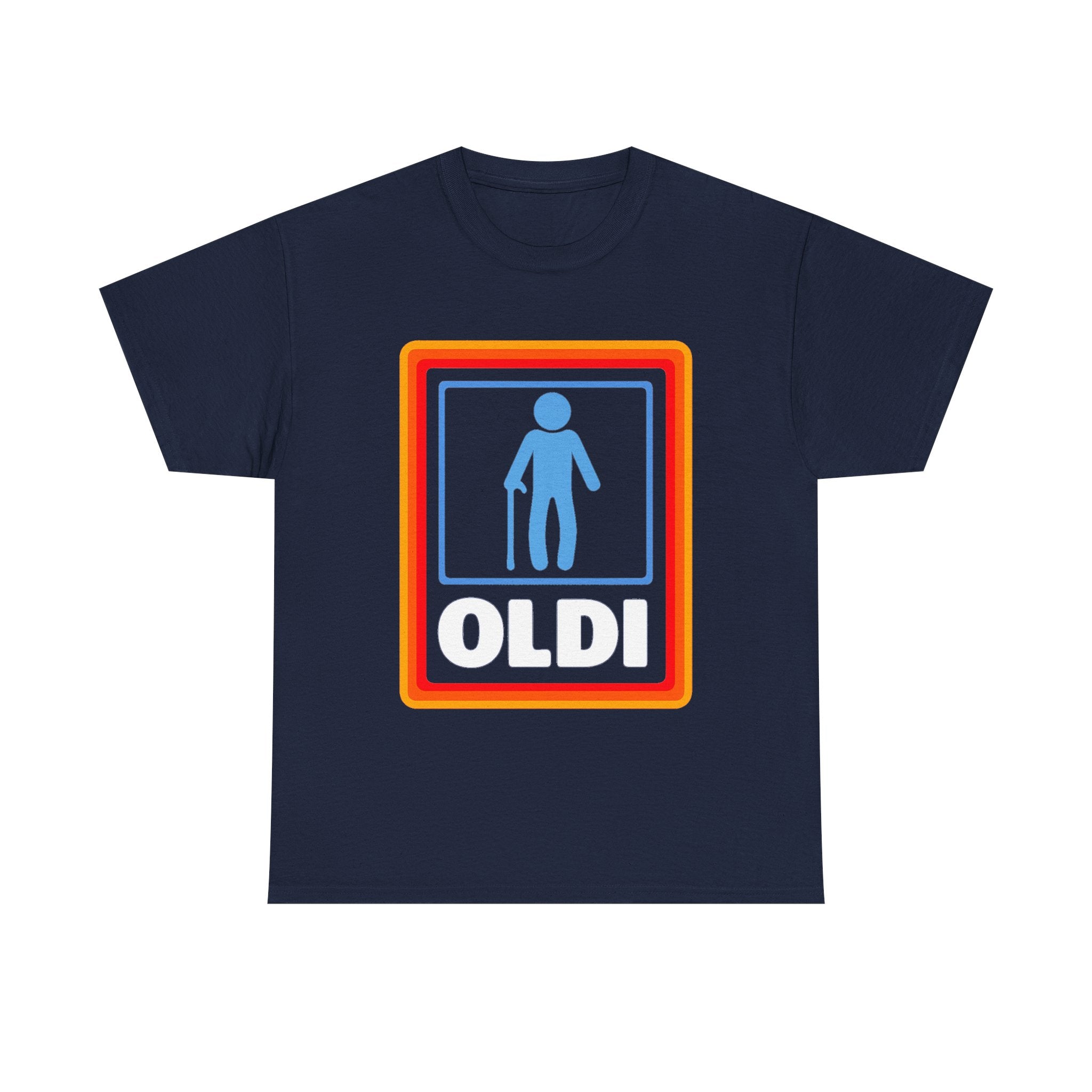 Oldi Retro Logo Tee — Funny Elderly Humour T-Shirt