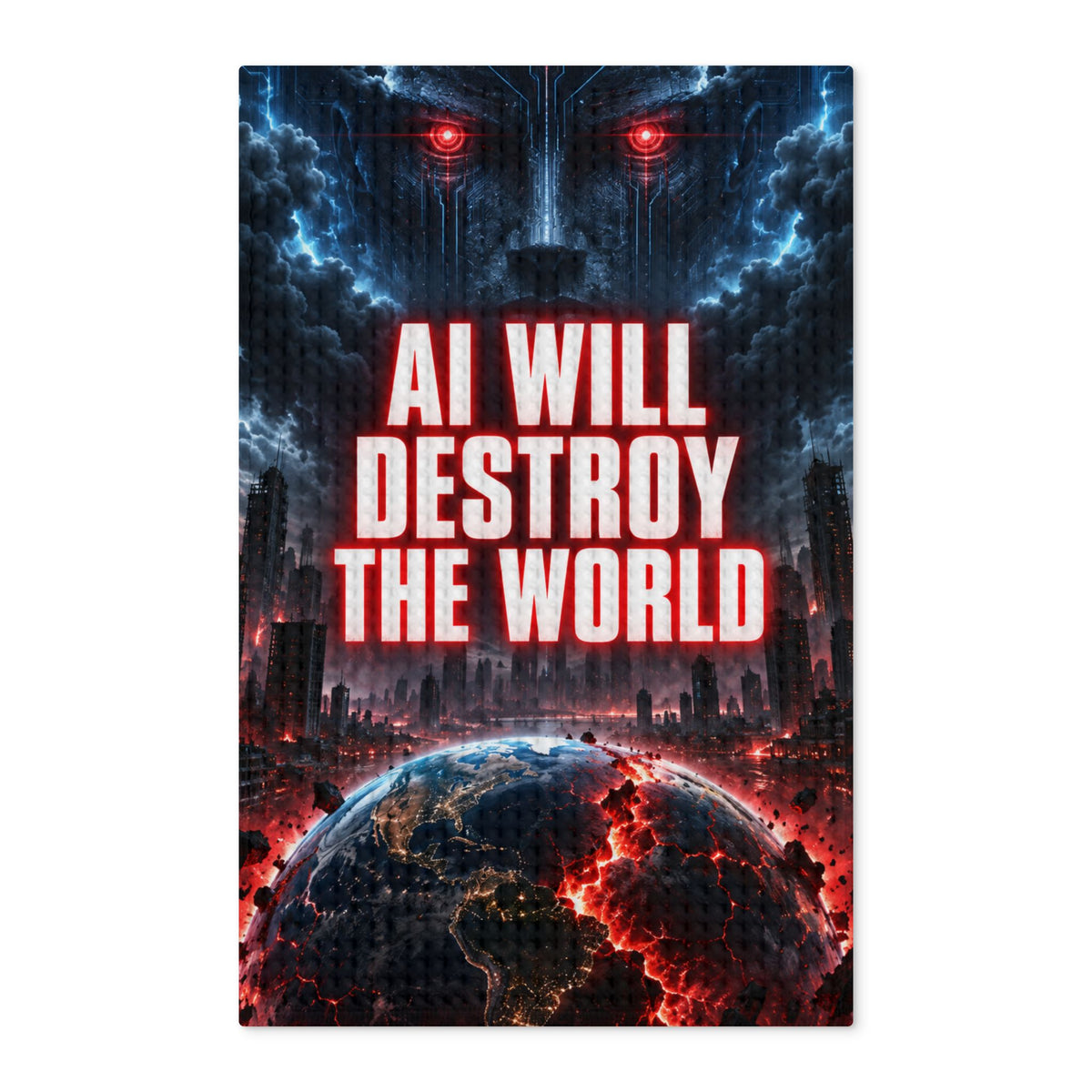 AI Will Destroy The World Tea Towel — Waffle Double-Sided Kitchen Towel