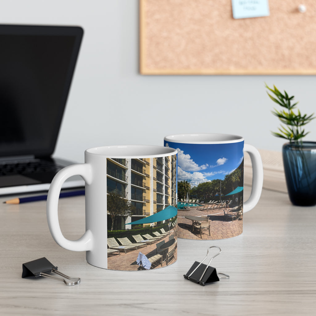 Rosen Inn Closest to Universal Poolside Photo Mug – Tropical Vacation Coffee Cup (11oz & 15oz)