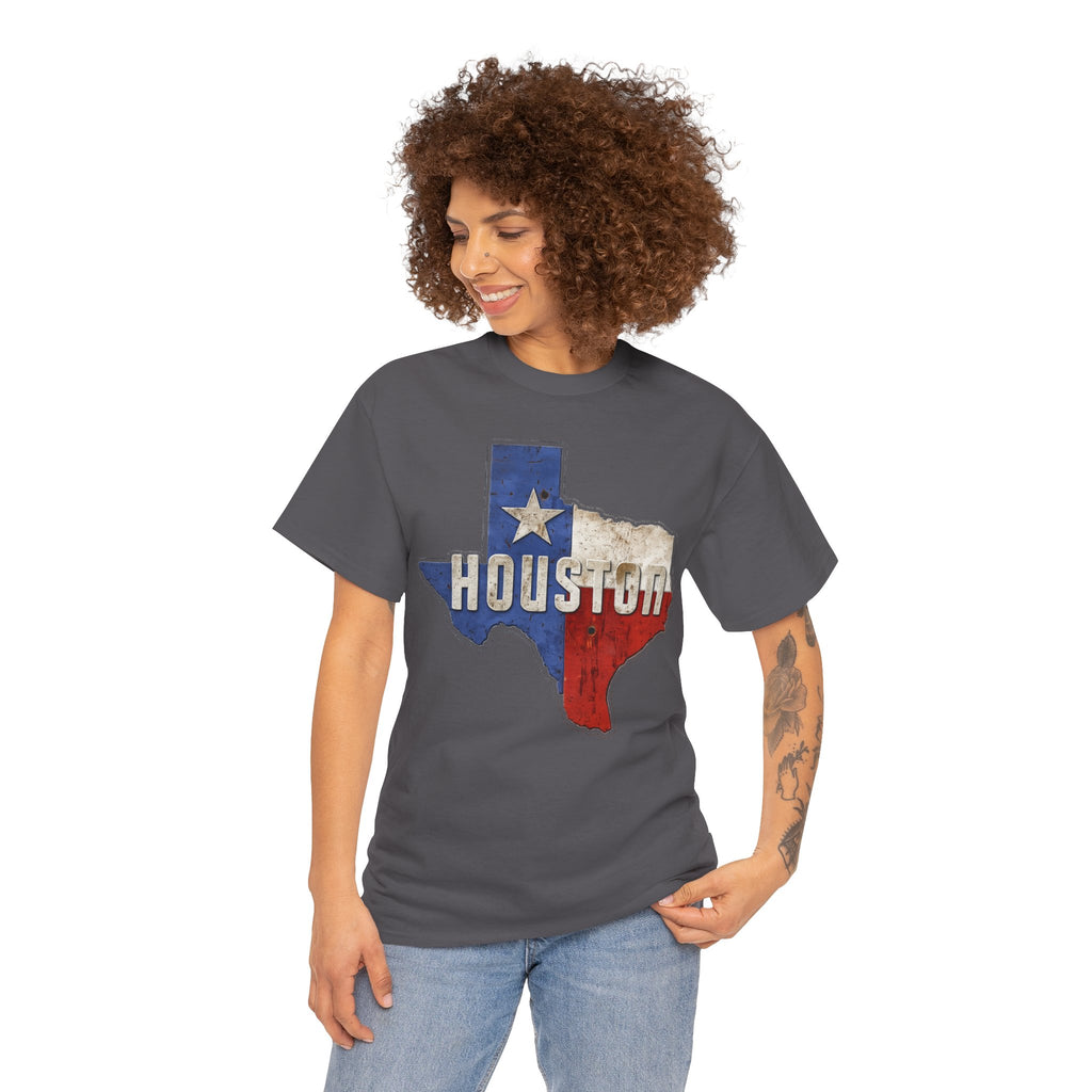 Houston Texas Flag Graphic Tee — Vintage State Outline T-Shirt