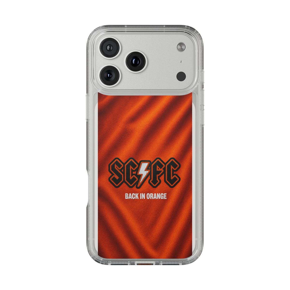 Salford CIty Inspired Phone Case — 'SCFC Back in Orange' Clear Protective Cover