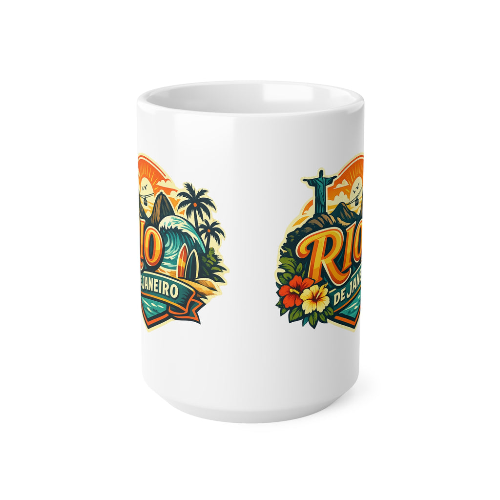 Rio de Janeiro Ceramic Coffee Mug — Vintage Tropical Travel Souvenir (11oz & 15oz)