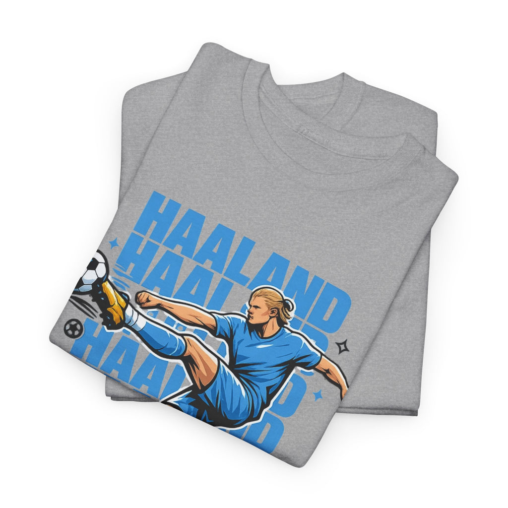 Haaland Manchester City Inspired Cotton T-Shirt — Striker Action Graphic Football Shirt