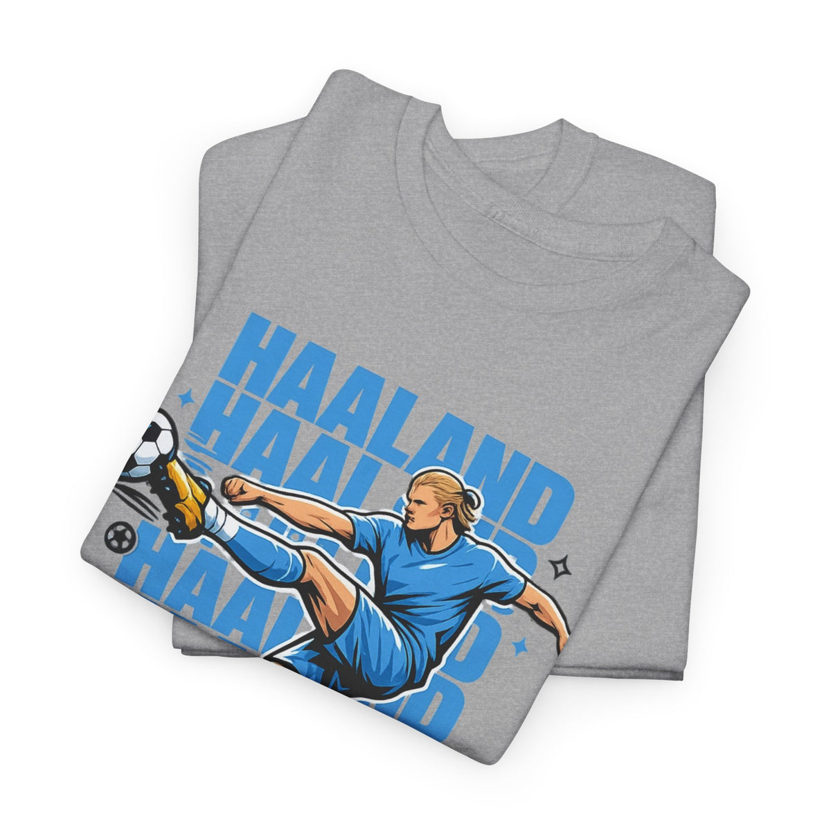 Haaland Manchester City Inspired Cotton T-Shirt — Striker Action Graphic Football Shirt