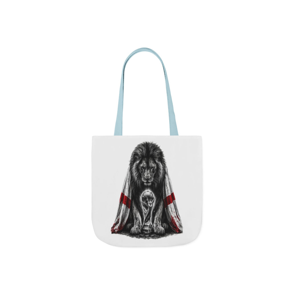 England Lion Guardian Canvas Tote — Protective Lion & Cub Illustration Tote Bag