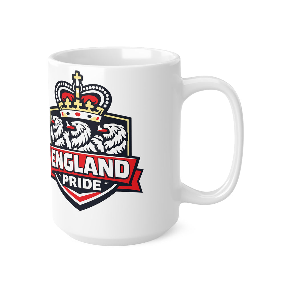 England Pride Ceramic Mug — Crowned Lion 11oz & 15oz Coffee Cup