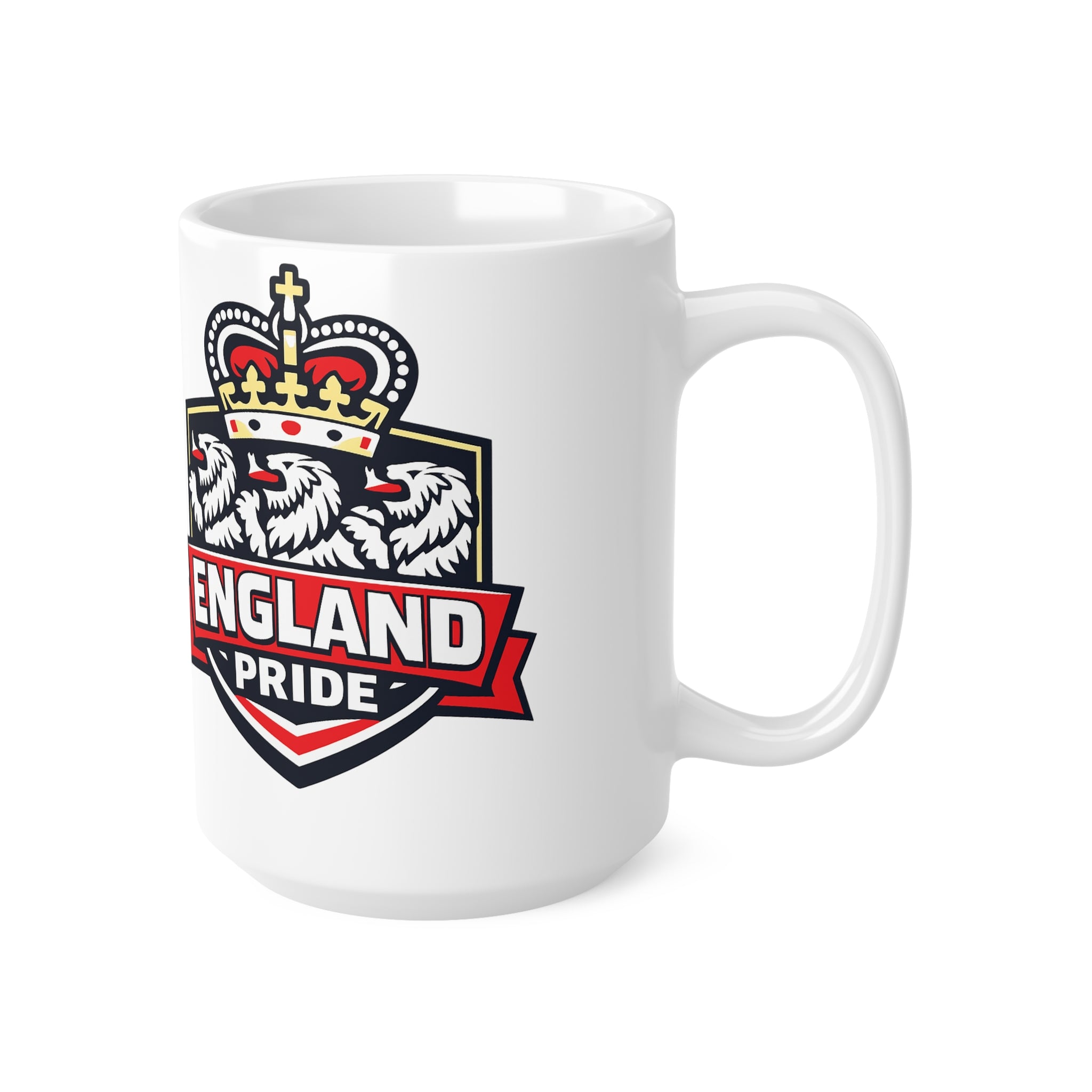 England Pride Ceramic Mug — Crowned Lion 11oz & 15oz Coffee Cup