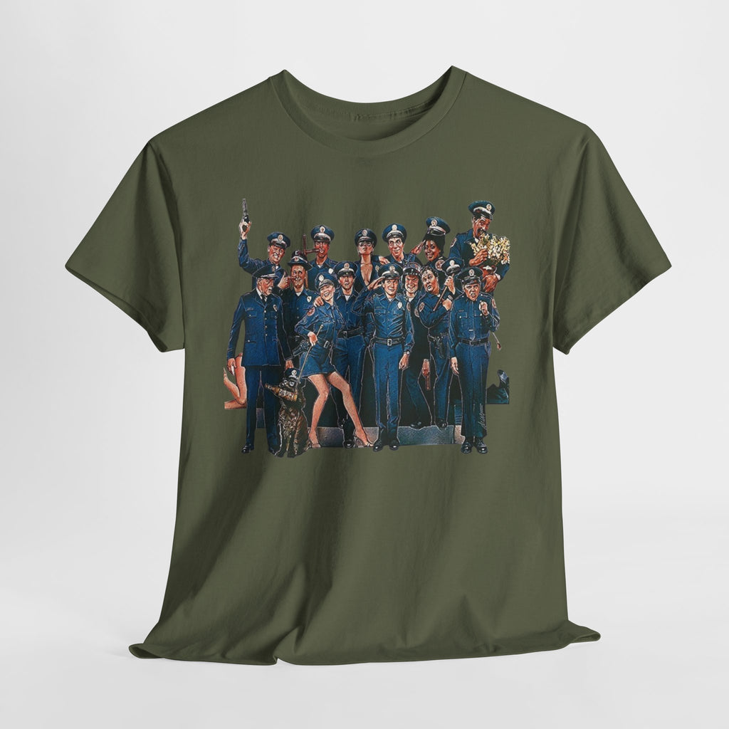 Police Academy Movie Inspired Cotton T‑Shirt — Retro Squad Photo Tee