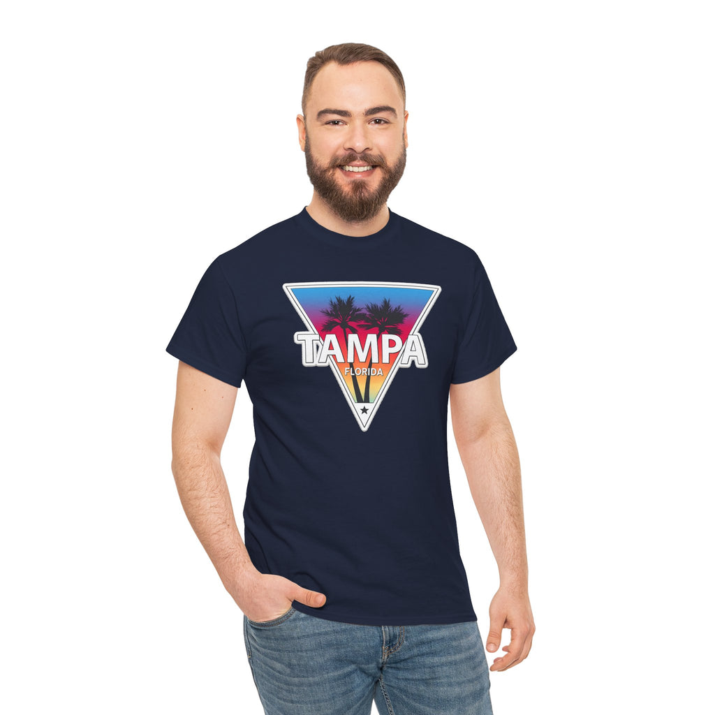 Tampa Retro Sunset Cotton T-Shirt