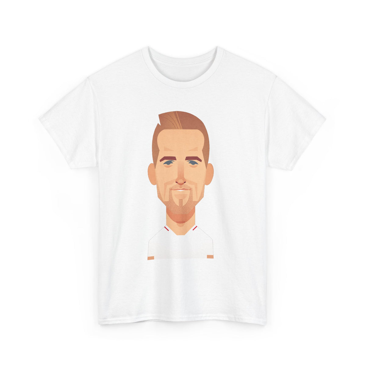 Harry Kane England Caricature Portrait Tee — Minimal Male Face Graphic Cotton T-Shirt