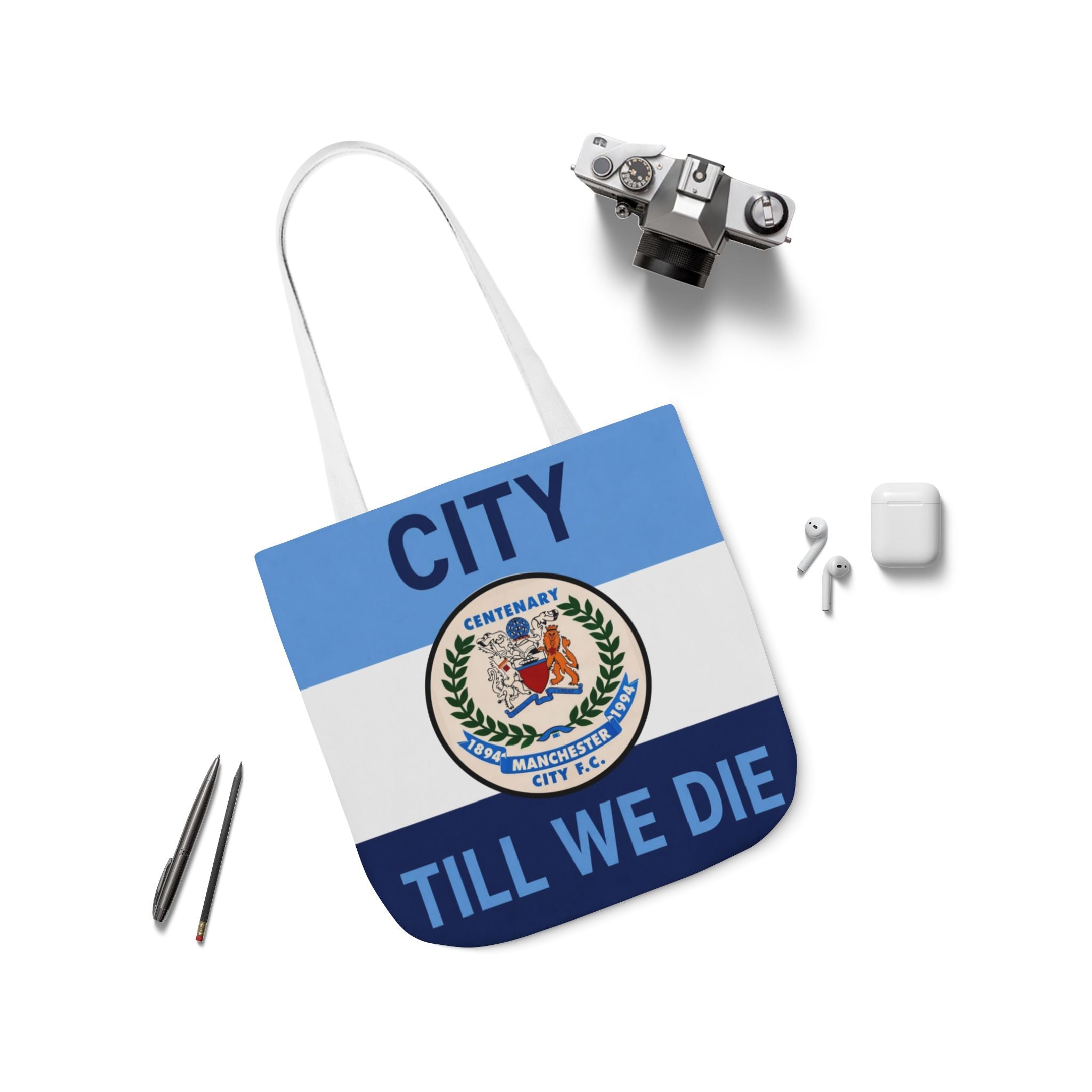 City Till We Die Canvas Tote Bag — Football Fan Flag Tote
