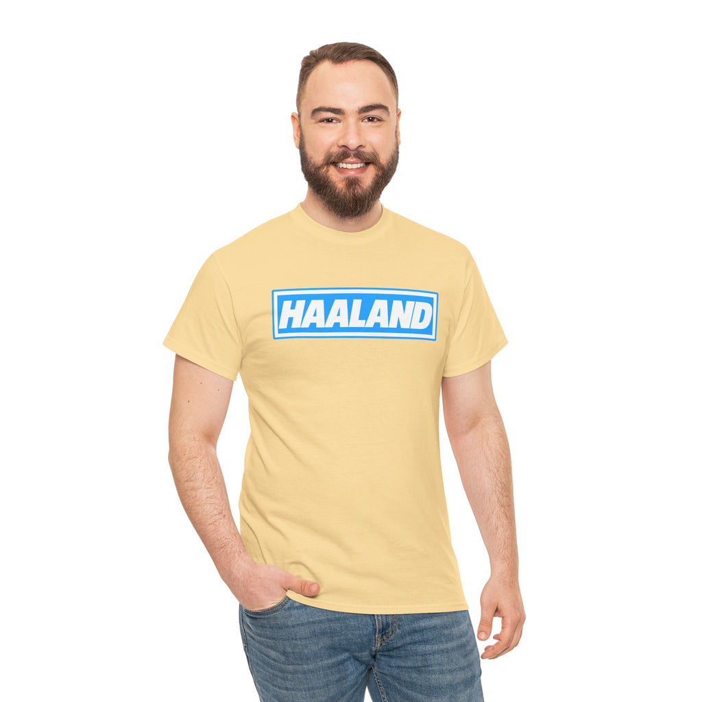 Haaland Box Logo Tee — Soccer Fan Jersey Style Shirt