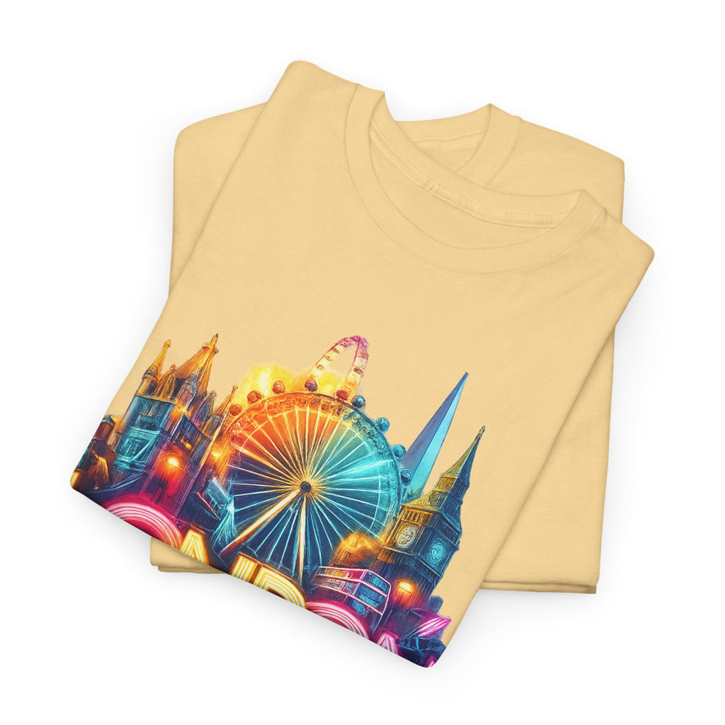 London Skyline Tee — Colorful Neon London Landmark T-Shirt