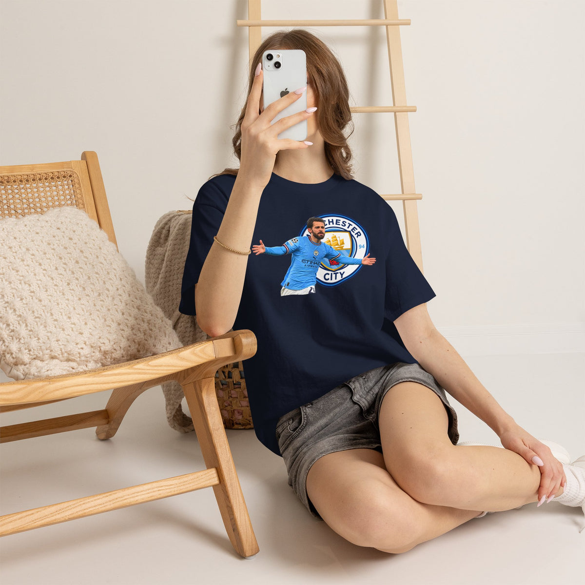 Bernardo Silva Manchester City Football Club Graphic Tee — Celebratory Player Design