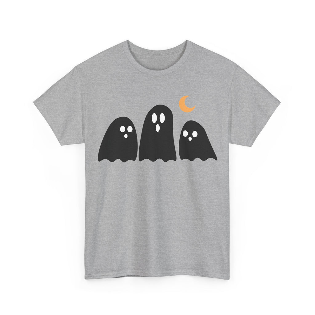 Ghost Trio Moon T-Shirt — Cute Halloween Graphic Tee