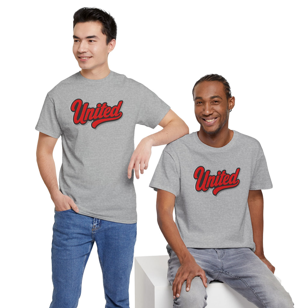 United Retro Script Tee — Vintage Red Logo T‑Shirt