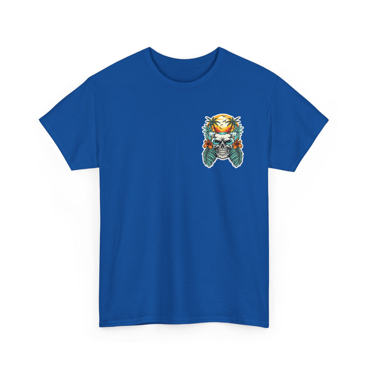 Tropical Skull Tee — Sunset Palm Beach Skull T-Shirt