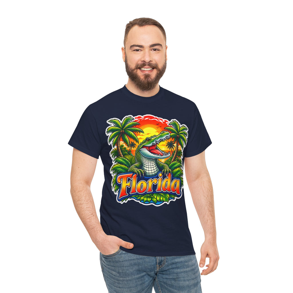 Florida Gator Sunset T-Shirt — Tropical Palm Beach Vacation Tee