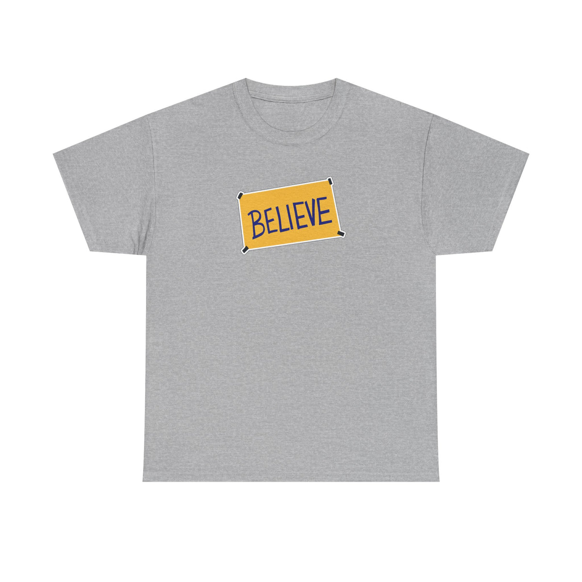 Ted Lasso Inspired Believe Graphic Tee — Inspirational Yellow Patch T-Shirt