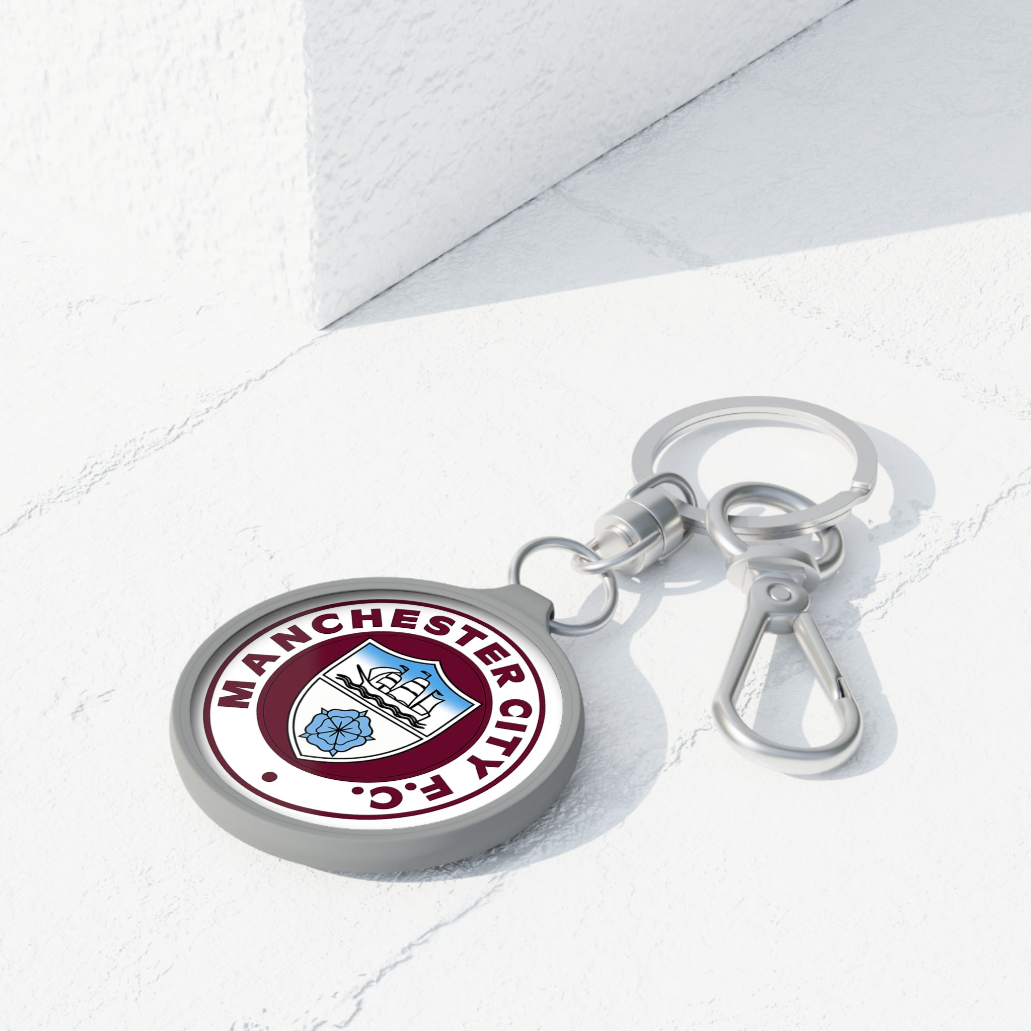 Manchester City F.C. Round Keyring Tag – Football Fan Keychain