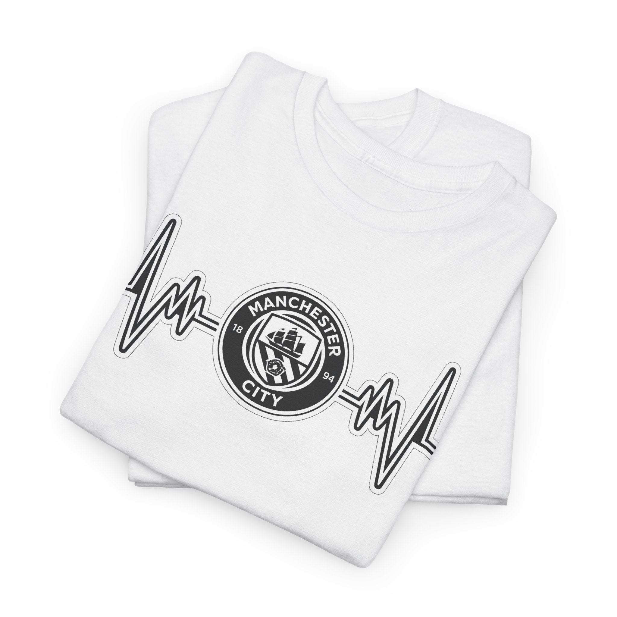 Manchester City Heartbeat Logo T-Shirt — Emergency Medical Services Pulse Tee