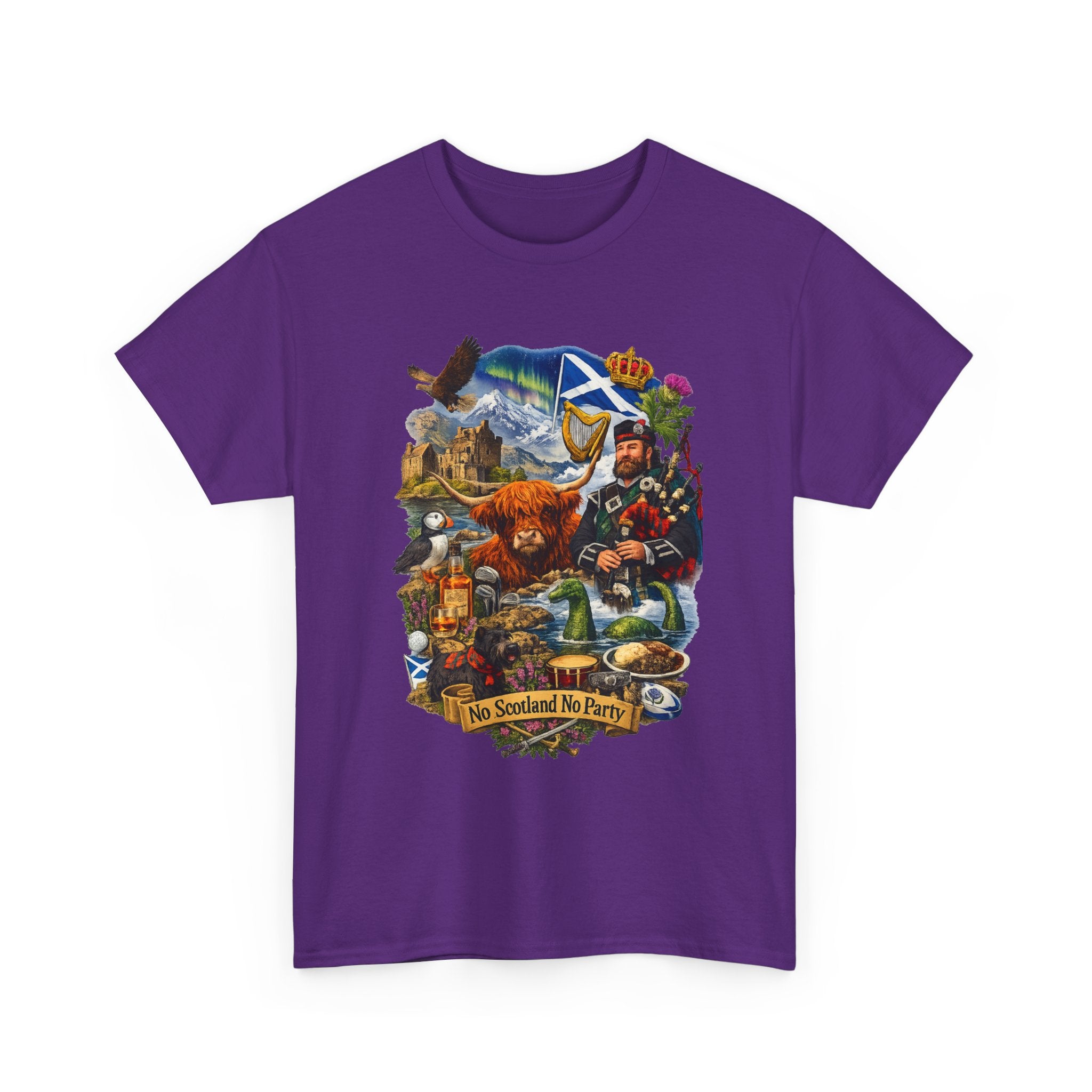 Scotland Collage T-Shirt — "No Scotland No Party" Scottish Heritage Tee