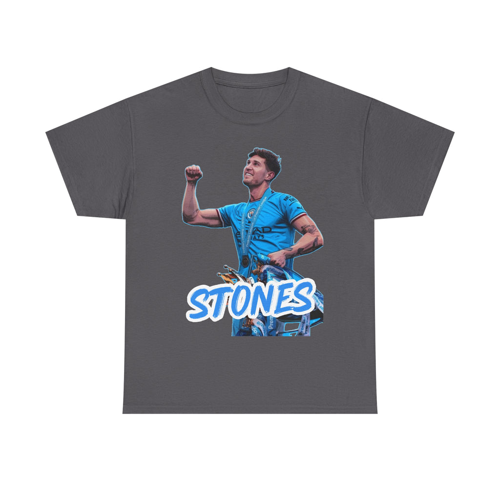 John Stones Manchester City Soccer Fan Tee — Blue Player Graphic T-Shirt