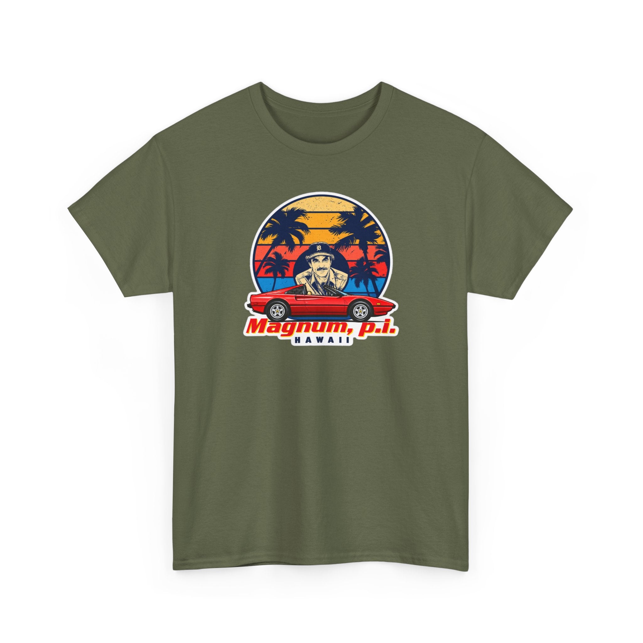 Magnum P.I. Hawaii Retro Sunset Cotton T-Shirt / Tee